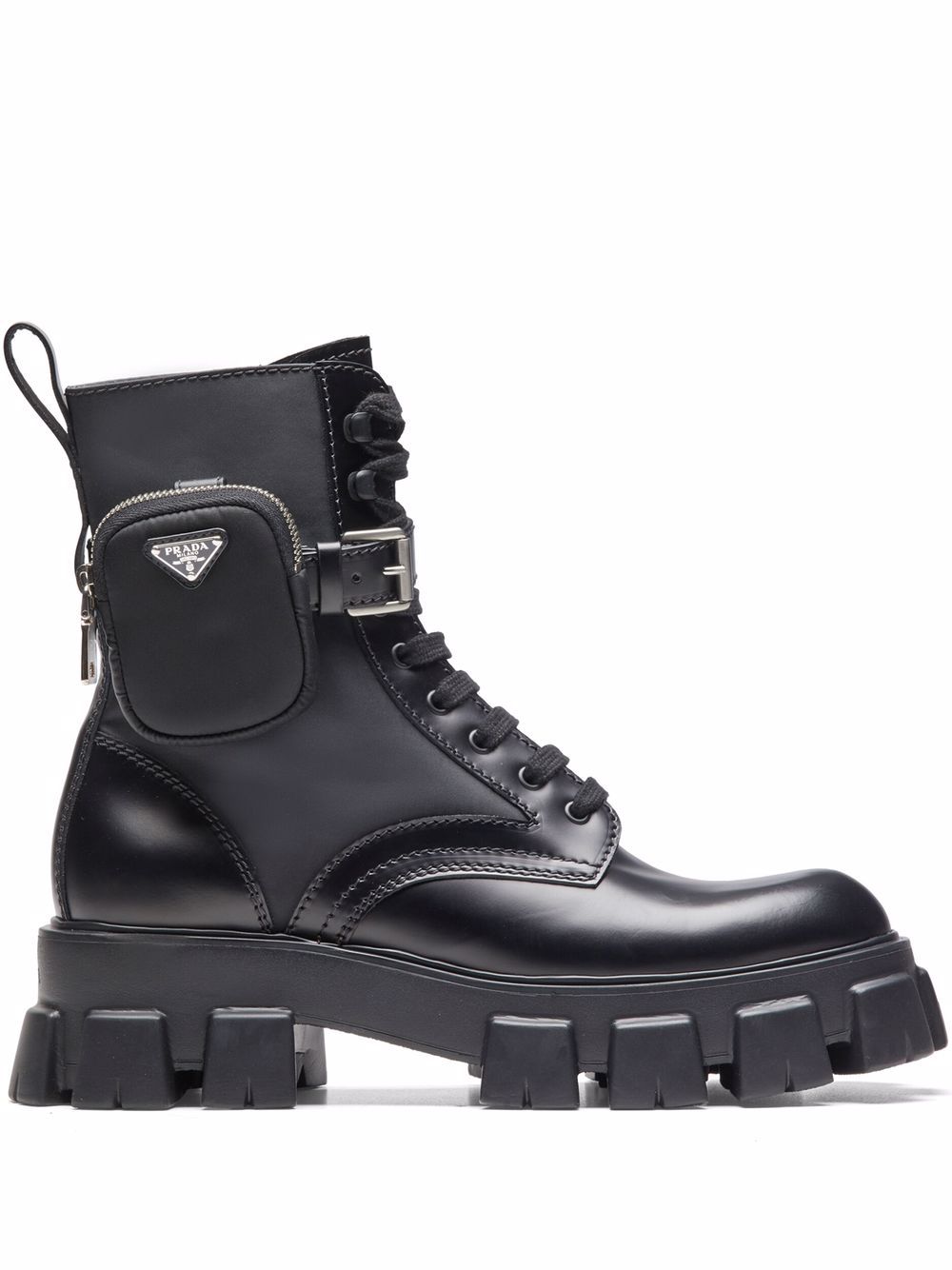 Prada bottines Moonlith à détail de pochette